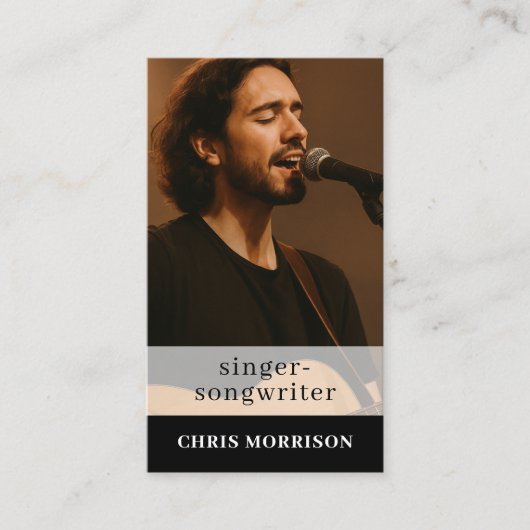 シンガーソングライター音楽QRコードフォト 名刺 (正面)