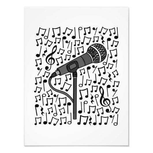 シンガーマイク音符の歌唱先生 フォトプリント            (正面)