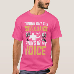 シンガーマイク音符ミュージシャン歌唱ヴォーカル Tシャツ