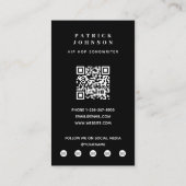 シンガーミュージシャンソングライターフォトヒップホップQRコード 名刺 (裏面)