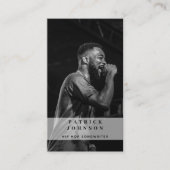 シンガーミュージシャンソングライターフォトヒップホップQRコード 名刺 (正面)