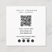 シンガーミュージシャンソングライター2枚の写真QRコード スクエア名刺 (裏面)