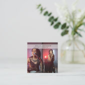 シンガーミュージシャンソングライター2枚の写真QRコード スクエア名刺 (スタンド正面)