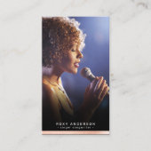 シンガーミュージシャンモダンブラックバラゴールドフォイル 名刺 (正面)