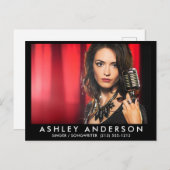 シンガーミュージシャン写真はがき – 黒前線 ポストカード (正面/裏面)