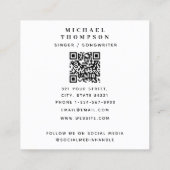 シンガーモダンミュージシャンフォトパフォーマーQRコード スクエア名刺 (裏面)