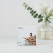 シンガーモダンミュージシャンフォトパフォーマーQRコード スクエア名刺 (スタンド正面)