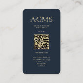 シンガーモダンモノグラム音楽先生ブルー金ゴールド 名刺 (裏面)