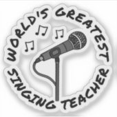 シンガー世界一の歌先生 おもしろい シール (正面)