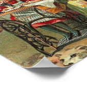 シンガー裁縫マシン「最初のレッスン」ヴィンテージ ポスター (角)