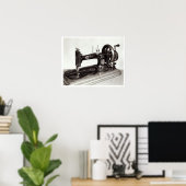 シンガー「ニューファミリー」裁縫マシン， 1865 ポスター (ホームオフィス)