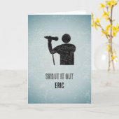 シンガー/マイクのスピーカー – 男カスタム人の大事な行事 カード (黄色い花)