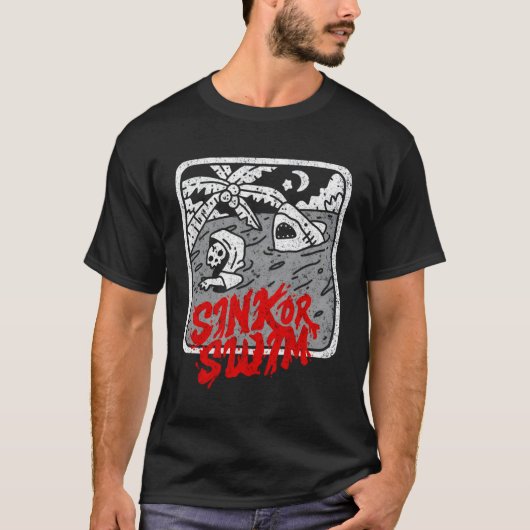 シンクまたは泳ぐゴシックサーファータロットサタンの魔女得 Tシャツ (正面)