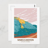 シンクキャニオン州パークワイオミングヴィンテージ ポストカード (正面/裏面)