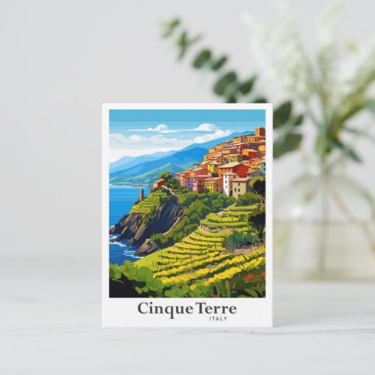 シンクテレイタリアアートヴィンテージトラベルイラストレーション ポストカード (スタンド正面)