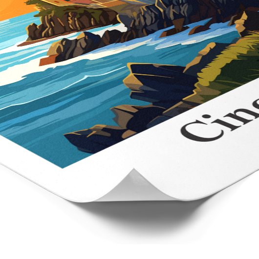 シンクテレイタリアトラベルアートヴィンテージイラストレーション ポスター (角)