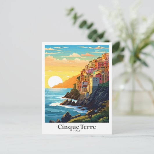 シンクテレイタリアトラベルアートヴィンテージイラストレーション ポストカード (スタンド正面)