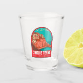 シンクテレイタリアトラベルアートヴィンテージ ショットグラス (正面)