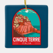 シンクテレイタリアトラベルアートヴィンテージ セラミックオーナメント (正面)