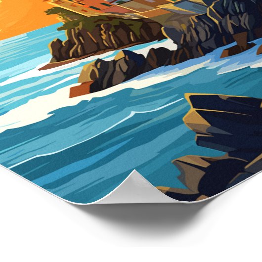 シンクテレイタリアトラベルアートヴィンテージ ポスター (角)