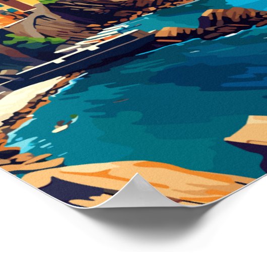 シンクテレイタリアヴィンテージ旅行イラストレーション ポスター (角)