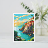 シンクテレイタリアヴィンテージ旅行イラストレーション ポストカード (スタンド正面)