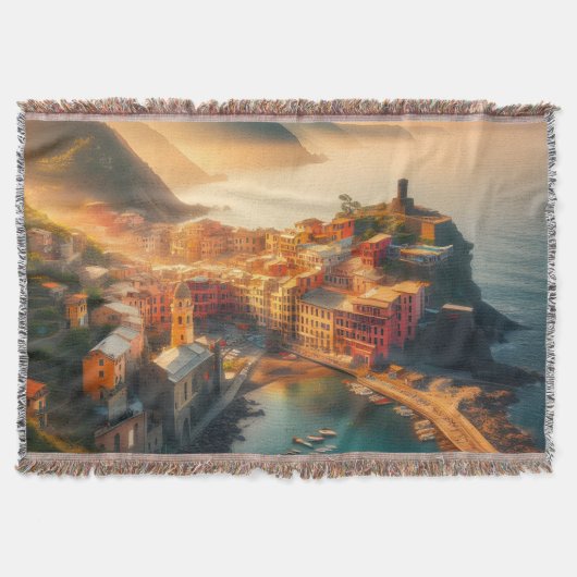 シンクテレビーチイタリアヴィンテージヨーロッパ旅行 スローブランケット (正面)
