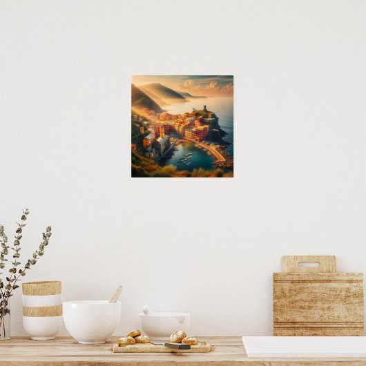 シンクテレビーチイタリアヴィンテージヨーロッパ旅行 ポスター (キッチン)