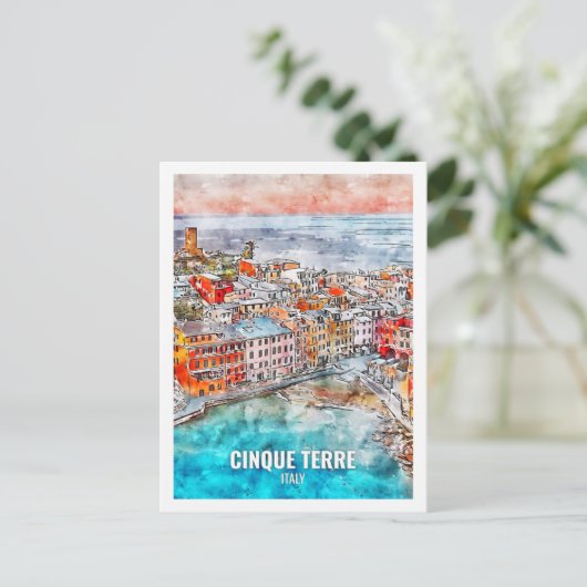 シンクテレItaly有名な旅行プレイスウォーターカラー ポストカード (スタンド正面)