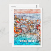 シンクテレItaly有名な旅行プレイスウォーターカラー ポストカード (正面/裏面)
