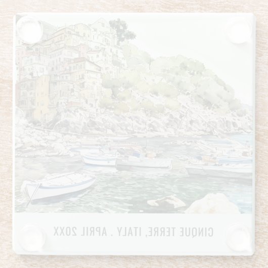 シンクテレItaly海の水の色のトラベイタリアンル ガラスコースター (裏面)