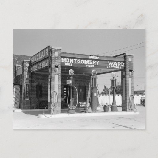 シンクレアガスステーション， 1939 ポストカード (正面)