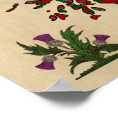 シンクレアクランのバッジとタータンチェックポスター11x14 ポスター (角)