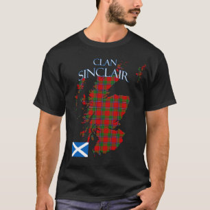 シンクレアスコティッシュクランタータンチェックスコットランド Tシャツ