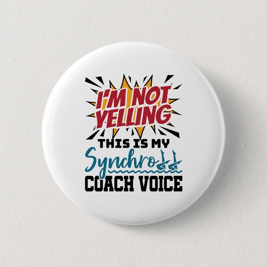 シンクロナイズドスイミングシンクロコーチボイス 缶バッジ (正面)