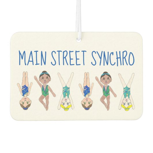 シンクロナイズドスイミングチームシンクロ泳ぐ人女子 カーエアーフレッシュナー (正面)