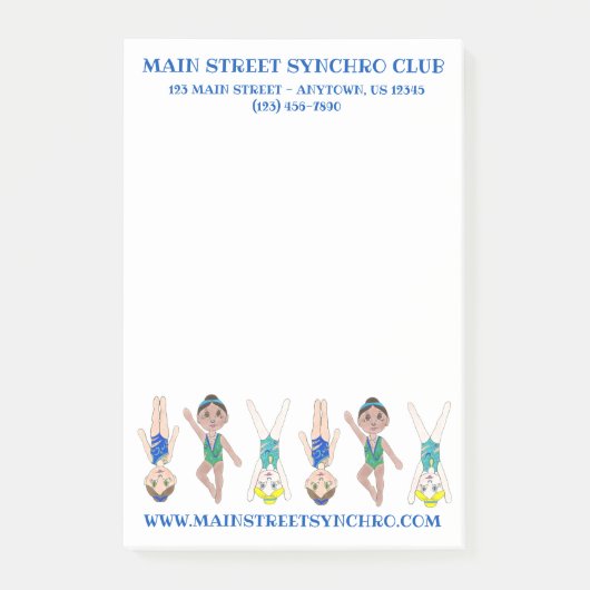 シンクロナイズドスイミングチームプールコーチクラブ ポストイット (正面)