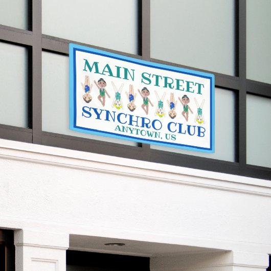 シンクロナイズドスイミングチームプールコーチクラブ 横断幕 (ビルの外側)