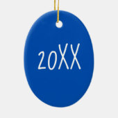 シンクロナイズドスイミングブルーシンクロ泳ぐ人ガール セラミックオーナメント (裏面)