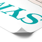 シンクロナイズドスイミングブルーシンクロ泳ぐ人ガール ポスター (角)