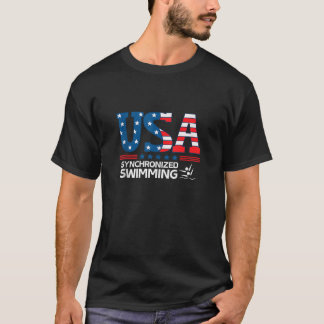 シンクロナイズドスイミング アメリカ合衆国 国旗 USA スポーツ Tシャツ