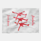 シンクロナイズドスケートで滑るタオル唐草 キッチンタオル (横)