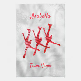 シンクロナイズドスケートで滑るタオル唐草 キッチンタオル