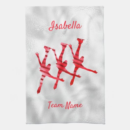 シンクロナイズドスケートで滑るタオル唐草 キッチンタオル (縦)