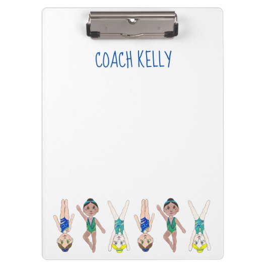 シンクロパーソナライズされたシンクロナイズドスイムコーチギフト クリップボード (正面)