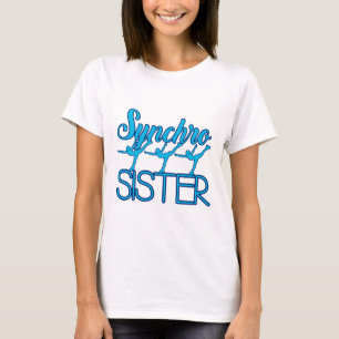 シンクロ姉妹同期スケートで滑るアイススケーター Tシャツ