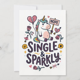 シングルでスパークリーなユニコーンのユーモアあふれるグリーティングカード シーズンカード