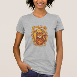 シングルで幸せ 猫に感謝 Tシャツ