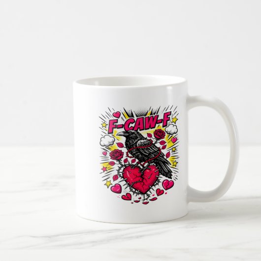 シングルのためのバレンタイン反関係カラス コーヒーマグカップ (右)