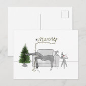 シングルガールのクリスマス シーズンポストカード (正面/裏面)